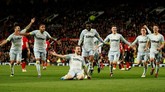 Jack Marriot mampu membawa Derby County unggul 2-1 atas Manchester United di menit ke-85 lewat sundulannya memanfaatkan bola liar di muka gawang. (Reuters/Andrew Boyers )