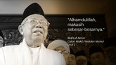 Ma'ruf Amin, Calon Wakil Presiden Nomor Urut 1.