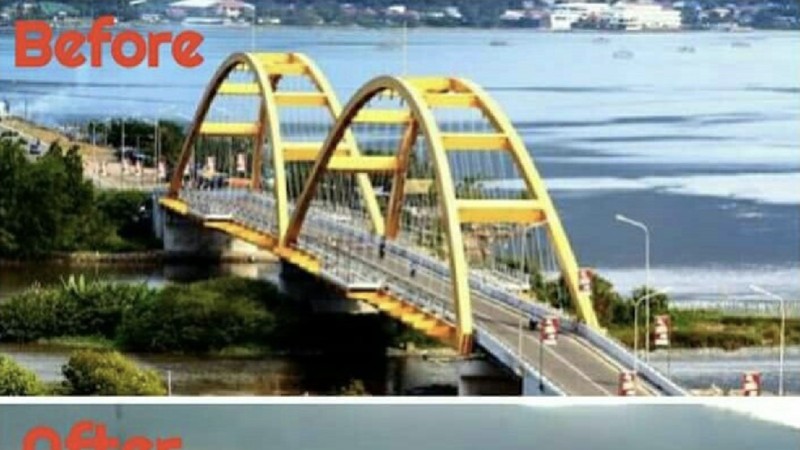 Jembatan Kuning atau Jembatan Ponulele diresmikan oleh Presiden RI ke-6, Susilo Bambang Yudhoyono (SBY) pada 2006