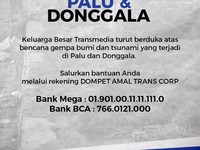 Salurkan Bantuan Anda Bagi Palu & Donggala Melalui Transmedia