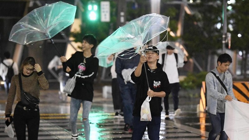 Lebih dari 230 penerbangan dibatalkan, terutama di Jepang utara.