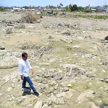 Jokowi Tinjau Lokasi Gempa di Petobo, Palu