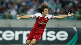 Matteo Guendouzi mencetak gol ketiga Arsenal pada menit ke-80 memanfaatkan assist Alexandre Lacazette. (REUTERS/David Mdzinarishvili)