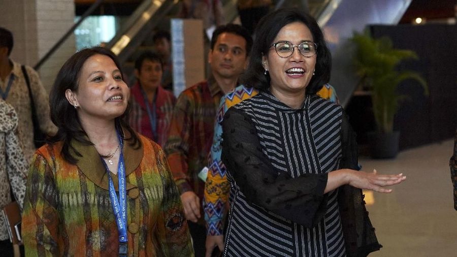 Menteri Keuangan Sri Mulyani Indrawati menegaskan IMF-WB Annual Meetings di Nusa Dua, Bali, bukanlah ajang untuk kembali berutang kepada IMF.