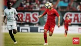 Setelah menghadapi Arab Saudi, Timnas Indonesia akan beruji tanding dengan Jordania, Sabtu (13/10) pada laga uji tanding terakhir sebelum tampil di Piala Asia U-19 2018. (CNN Indonesia/Andry Novelino)