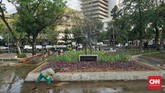 Ada pula Taman Pandawa Lima yang dibuat oleh Komroden Haro, kemudian Pelataran Penikmat Seni, Amphitheater, dan Area Hijau. (CNN Indonesia/Agniya Khoiri)