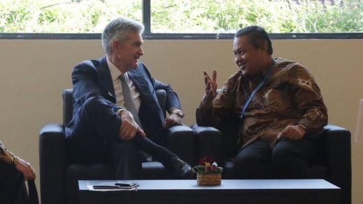 Gubernur Bank Indonesia Perry Warjiyo bertemu dengan Gubernur Bank Sentral AS (The Federal Reserve) Jerome Powell