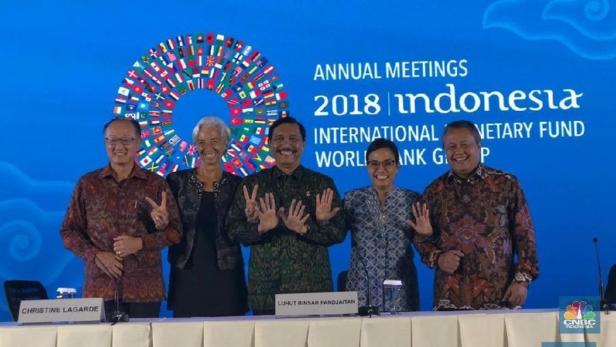 Pertemuan Tahunan Dana Moneter Internasional dan Bank Dunia atau IMF-WB Annual Meetings 2018 di Nusa Dua resmi ditutup hari ini.