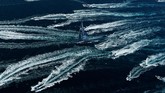 Area Barcolana ‘mengambil’ tempat seluas 24 kilometer di Teluk Trieste, Italia. Namun saat ini lokasi acara sudah meluas hingga ke Slovenia. (REUTERS/Alessandro Garofalo)