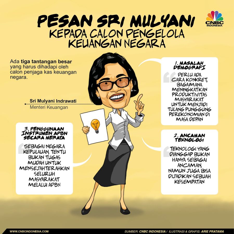 Tugas berat menanti calon pengelola keuangan negara. Setidaknya, ada tiga tantangan besar yang harus dihadapi oleh calon penjaga kas keuangan negara.