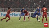 Timnas Taiwan U-19 menggunakan strategi bertahan di babak pertama dan menyebabkan Timnas Indonesia U-19 kesulitan mencetak gol. (CNN Indonesia/Hesti Rika)