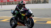 Johann Zarco nyaris menempati posisi start pertama pada detik-detik akhir sesi kualifikasi, catatan waktunya masih kalah 0,068 detik ketimbang Andrea Dovizioso. (REUTERS/Toru Hanai)