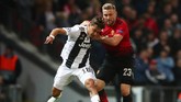 Manchester United dan Juventus berhadapan pada laga penyisihan grup Liga Champions 2018/2019 di Stadion Old Trafford, Manchester, Selasa (23/10) waktu setempat. (REUTERS/Hannah McKay)