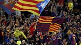 Barcelona kini menjadi pemuncak klasemen grup B dengan nilai sembilan dari tiga laga yang telah dijalani. Mereka berpeluang besar untuk memastikan tiket lolos di matchday keempat. (REUTERS/Albert Gea)
