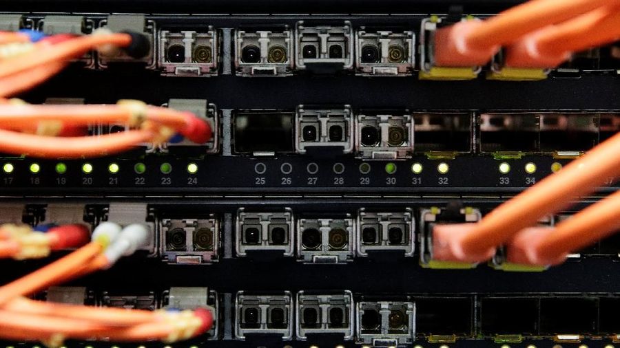 Computer network equipment is seen in a server room in Vienna, Austria, October 25, 2018. REUTERS/Heinz-Peter Bader