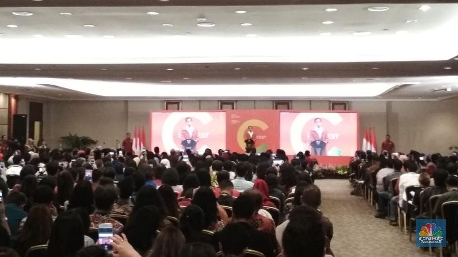 Presiden Joko Widodo (Jokowi) membuka pameran festival kreatif tahunan indonesia atau Ideafest 2018.