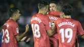 Setelah meraih kemenangan atas Melilla, Madrid akan menjamu Real Valladolid dalam lanjutan liga Spanyol 2018/2019, Sabtu (3/11). (JORGE GUERRERO / AFP)