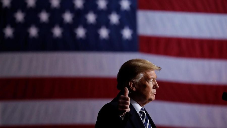 U.S. President Donald Trump speaks during a campaign rally at the Columbia Regional Airport in Columbia, Missouri, U.S., November 1, 2018. REUTERS/Carlos Barria