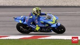 Pebalap Suzuki Andrea Iannone akan start dari posisi ketiga setelah Marc Marquez mendapat hukuman penalti. (CNN Indonesia /Haryanto Tri Wibowo)