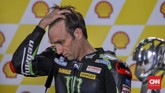 Johann Zarco harus puas duduk di posisi ketiga karena disalip Alex Rins di saat terakhir. (CNN Indonesia/Haryanto Tri Wibowo)