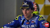 Alex Rins akhirnya meraih posisi kedua balapan MotoGP Malaysia. Catatan runner up di Malaysia mengulangi catatan terbaik di MotoGP Belanda. (CNN Indonesia/Haryanto Tri Wibowo)