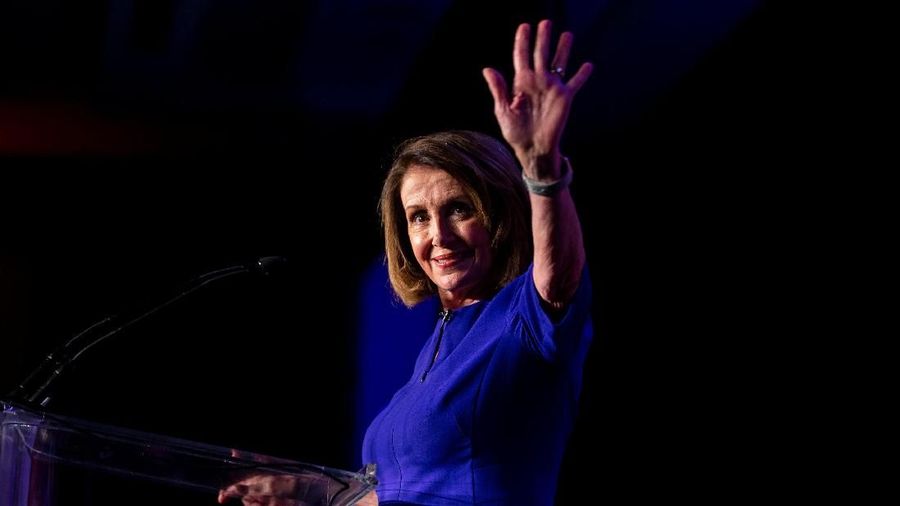 U.S. House Minority Leader Nancy Pelosi reacts to the results of the U.S. midterm elections at a Democratic election night rally in Washington, U.S. November 6, 2018. REUTERS/Al Drago