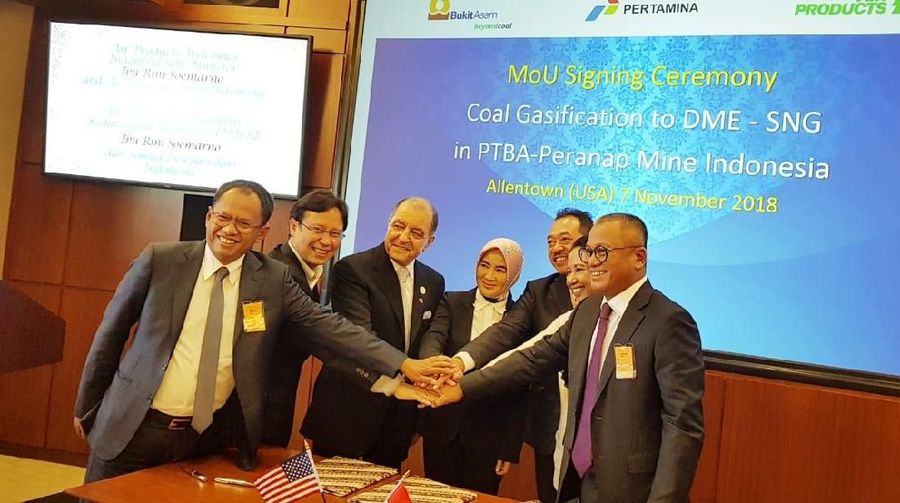 PT Pertamina (Persero) dan PT Bukit Asam Tbk menjalin kerja sama dengan Air Products and Chemicals Inc.