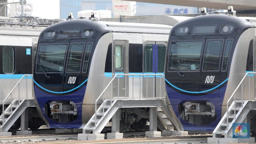 Kereta Mass Rapid Transit (MRT) Jakarta di Depo Lebak Bulus, Jakarta Selatan (CNBC Indonesia/ Andrean Kristianto)