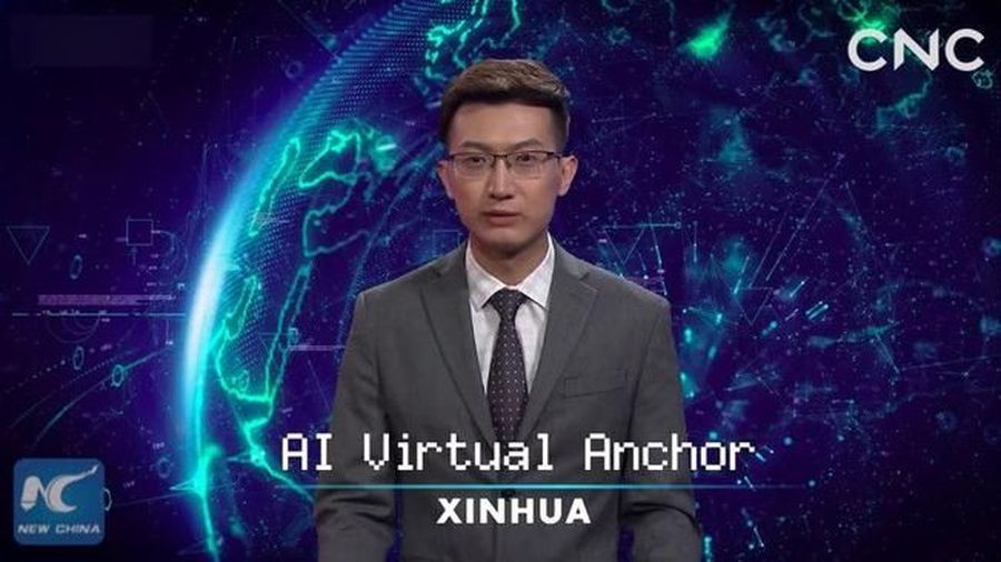 Xinhua News memperkenalkan prensenter virtual yang membacakan berita bagi permirsa.