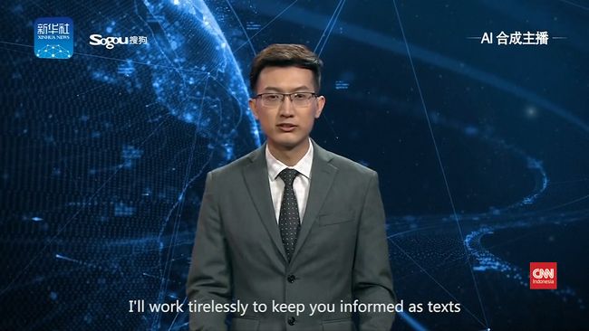 VIDEO: China Uji Presenter Berita Virtual, Mampu Tiru Manusia
