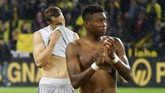 Kekalahan dari Dortmund merupakan yang ketiga bagi Munchen di Bundesliga. Sebelumnya, Die Rotten kalah dari Borussia Moenchengladbach dan Hertha Berlin. Munchen untuk sementara menempati peringkat ketiga di klasemen. (REUTERS/Kai Pfaffenbach)