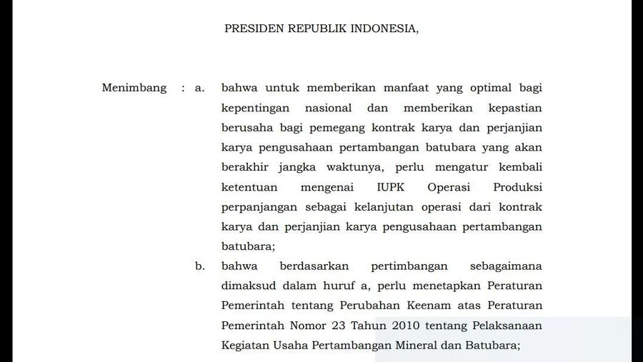 Ini rancangan aturan yang untungkan kontraktor batu bara