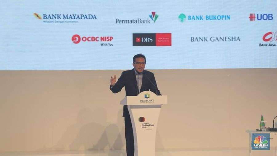 Tigor Siahaan di acara Indonesia Banking Expo 2018 (CNBC Indonesia/Andrean Kristianto)
