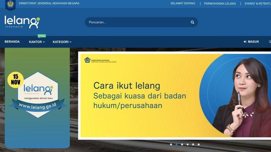 Direktorat Jenderal Kekayaan Negara (DJKN) meluncurkan portal lelang.go.id yang bisa diakses seluruh kalangan.