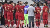 Timnas Indonesia kembali tak mampu meraih gelar Piala AFF 2018. Pada Piala AFF edisi ke-12 tim Merah Putih gagal melangkah dari fase grup. (ANTARA FOTO/Akbar Nugroho Gumay/kye)