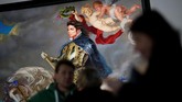 Artis Kehinde Wiley memilih menggambarkan Michael Jackson sebagai seorang raja di era silam di atas kanvas, bertitel 'Equestrian portrait of the King Philip II' (2010). (REUTERS/Benoit Tessier)