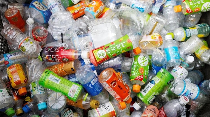 Used plastic bottles are seen at a waste collection point in Tokyo, Japan November 21, 2018.   REUTERS/Toru Hanai