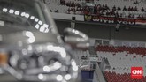 Tribune Stadion Utama Gelora Bung Karno tidak terisi penuh. Laga hanya disaksikan langsung oleh belasan ribu penonton. (CNNIndonesia/Adhi Wicaksono)