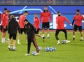 FOTO: Real Madrid Bersiap Hadapi AS Roma di Olimpico