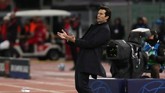 Santiago Solari dua kali mengantar Madrid meraih kemenangan di Liga Champions. Kemenangan pertama Solari bersama Los Blancos di Liga Champions terjadi pada matchday keempat melawan Viktoria Plzen. (REUTERS/Tony Gentile)