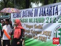Peserta Reuni 212 Antre Foto di Spanduk Bela Tauhid Bela NKRI