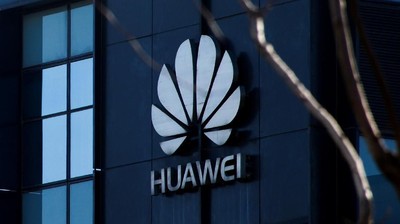 The company logo is seen at the office of Huawei in Beijing, December 6, 2018.  REUTERS/Thomas Peter