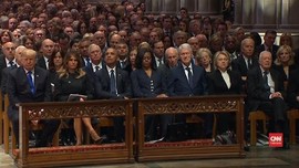VIDEO: Kecanggungan Para Presiden di Pemakaman George HW Bush