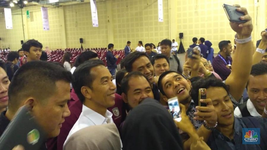 Jokowi membuka acara Digital Startup 2018.