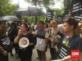 Pedemo di depan JK: Penuntasan Kasus HAM Masih <i>Zonk</i>