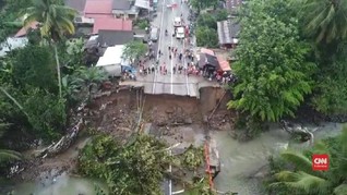 VIDEO: Jembatan Putus, Jalur Padang-Bukittinggi Dialihkan