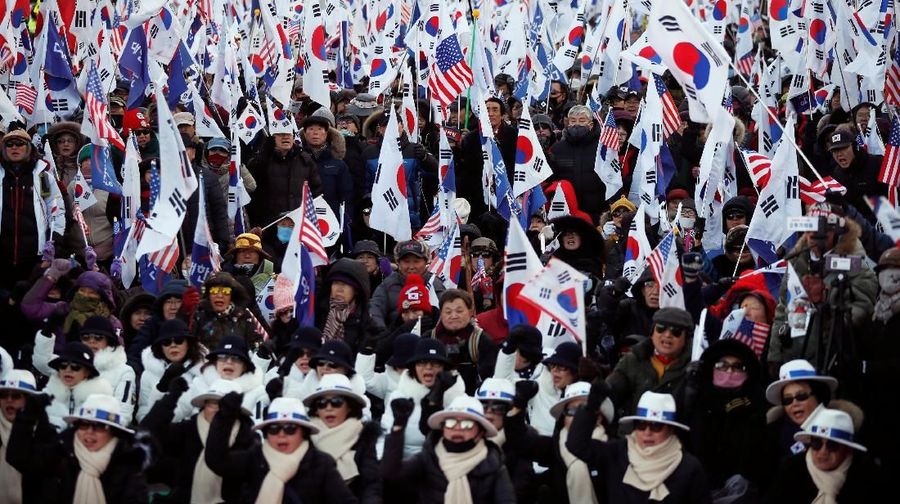 Members of a South Korean conservative civic group take part in an anti-North Korea protest in Seoul, South Korea, December 8, 2018. Picture taken December 8, 2018. REUTERS/Kim Hong-Ji