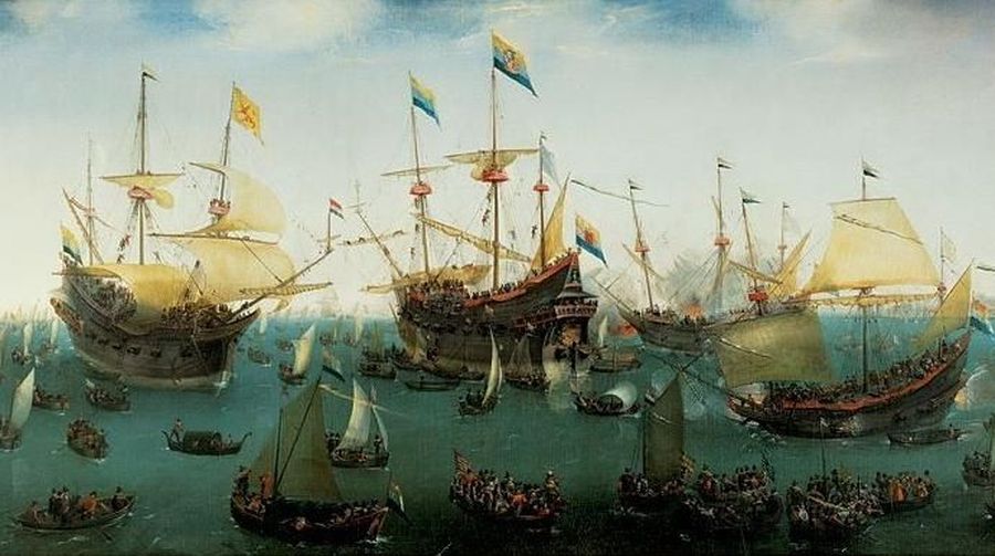 Kembalinya Ekspedisi ke Asia Jilid II dari Jacob van Neck (Lukisan Cornelis Vroom/Wikimedia Commons)
