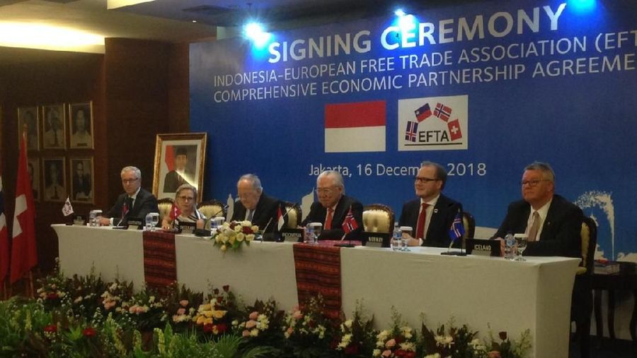 Perjanjian itu tertuang dalam dokumen bertajuk Indonesia - EFTA Comprehensive Economic Partnership Agreement (IE-CEPA).
