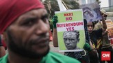 Operasi Trikora yang diperingati massa aktivis Papua di Jakarta hari ini terjadi pada masa kepresidenan Soekarno untuk menjadikan Papua wilayah barat sebagai bagian dari wilayah Indonesia. Akhirnya Papua (dinamakan Irian) menjadi bagian dari Indonesia setelah proses Pepera pada 1969. (CNNIndonesia/Safir Makki)